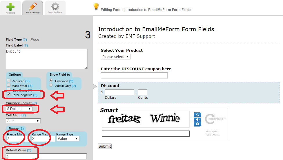 Discount Codes Feature for Online Order Forms